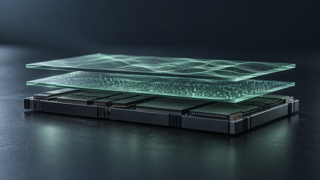 Conceptual memory modules with translucent layers.