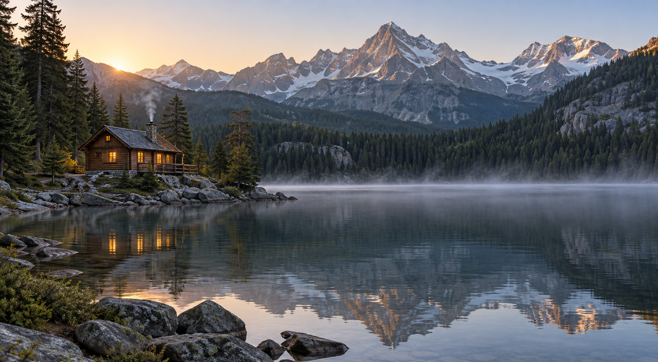 Cabin and a quiet landscape