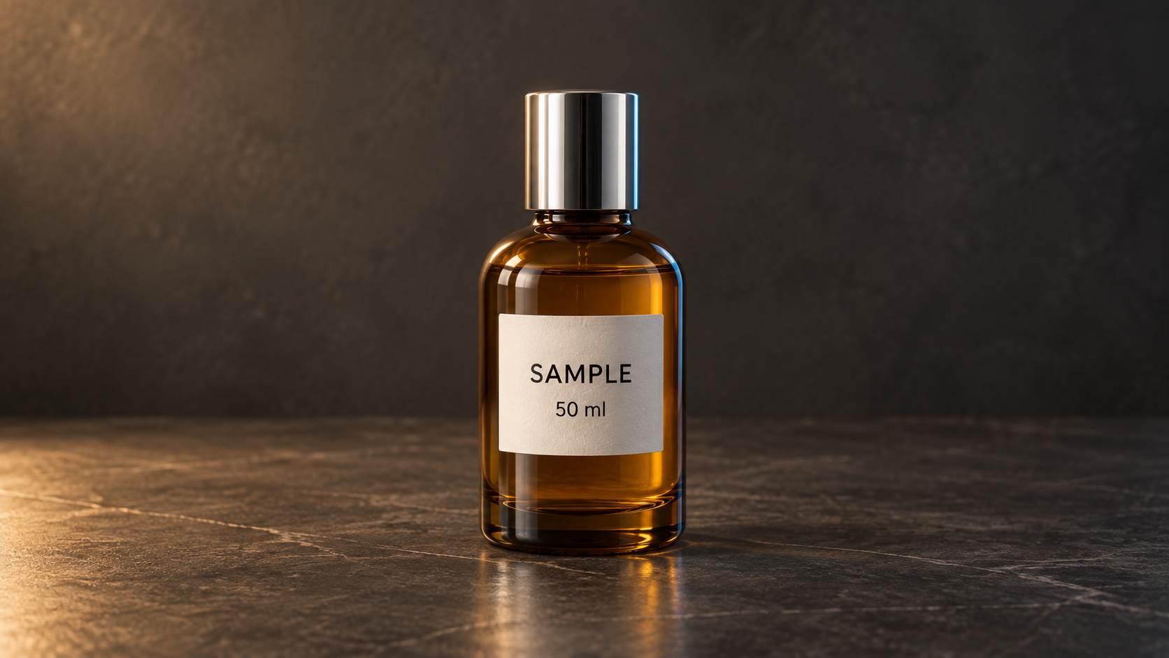 Bottle with a SAMPLE label — synthetic input image